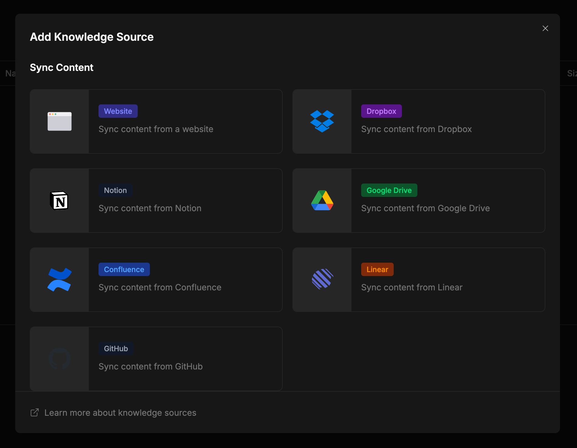 New knowledge sources