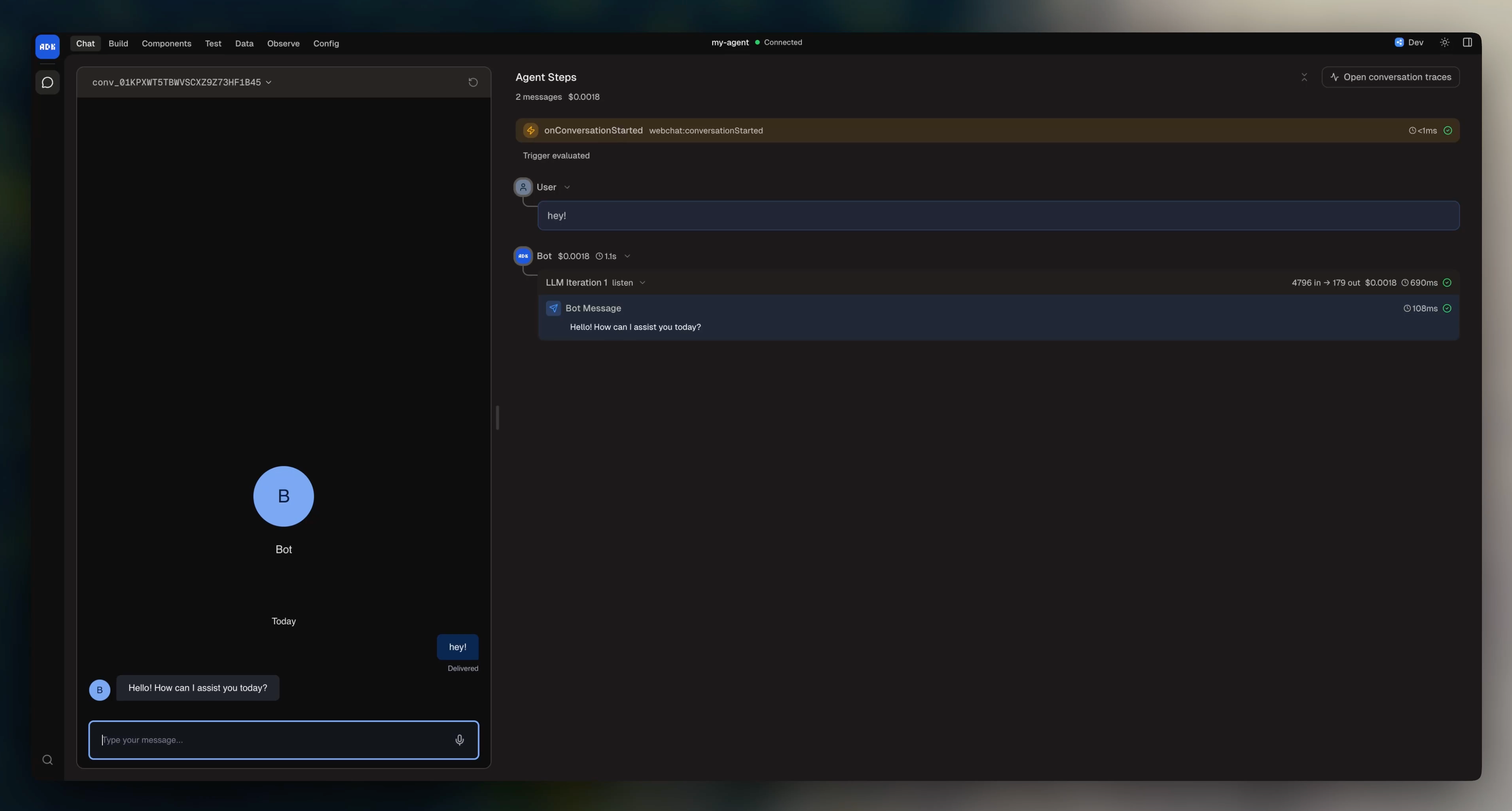 ADK dev console