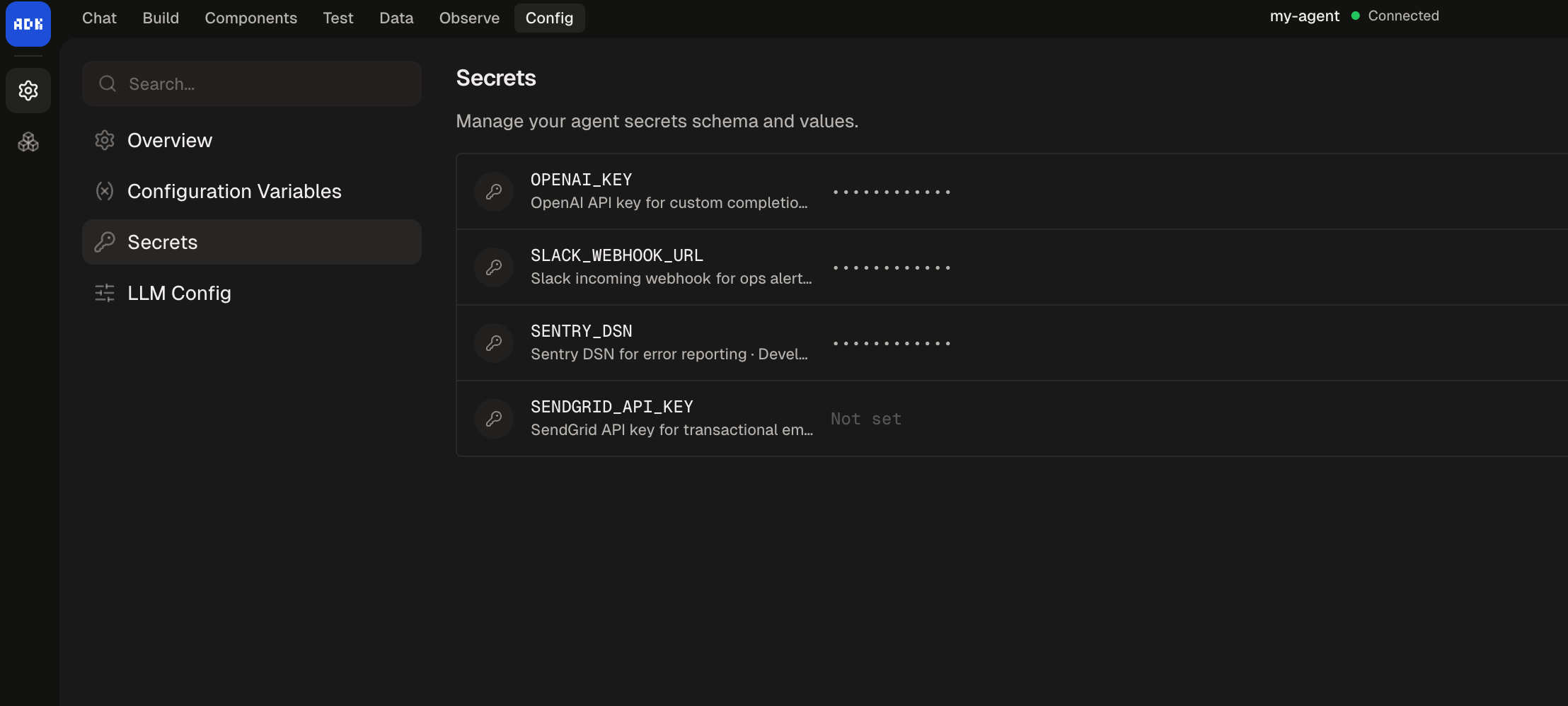 Secrets in the Dev Console