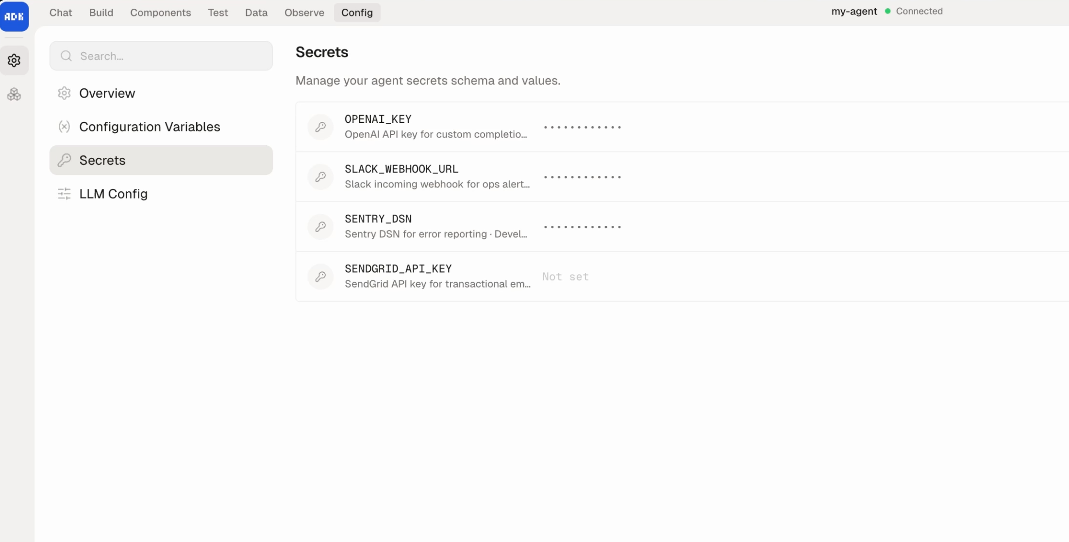 Secrets in the Dev Console